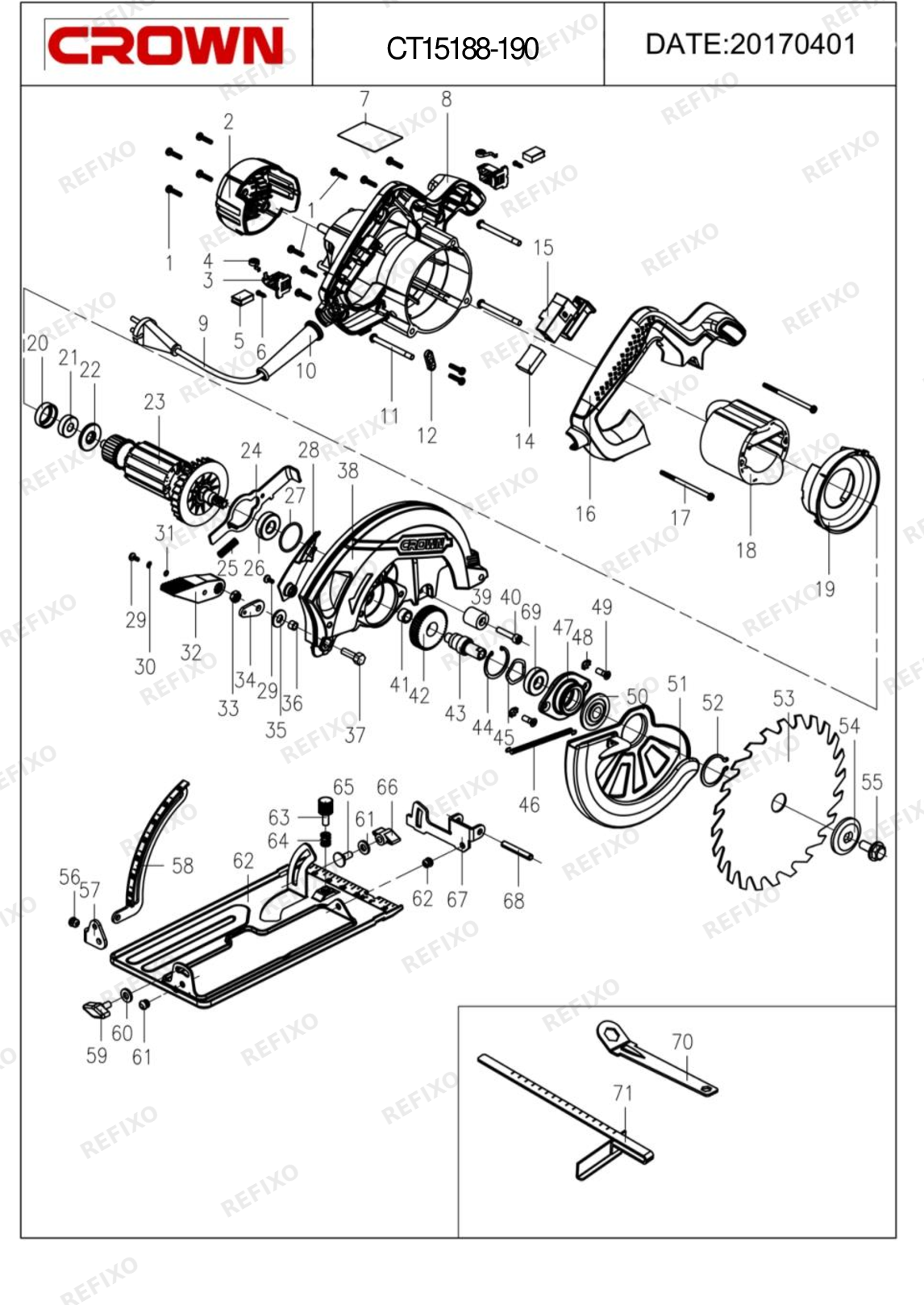 CROWN CT15188 190 (с.н. 18....) — схема запчастей