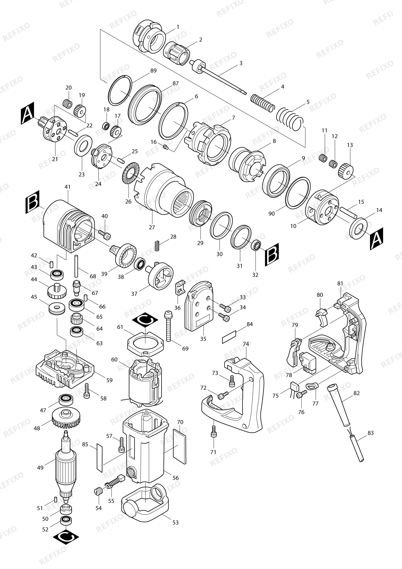 MAKITA 6922NB — схема запчастей