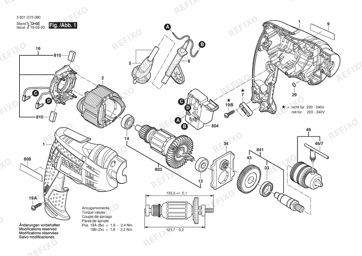 Bosch Дрель GBM 10 | 230 V | 026 - AS (3 601 D73 0K0) — схема запчастей