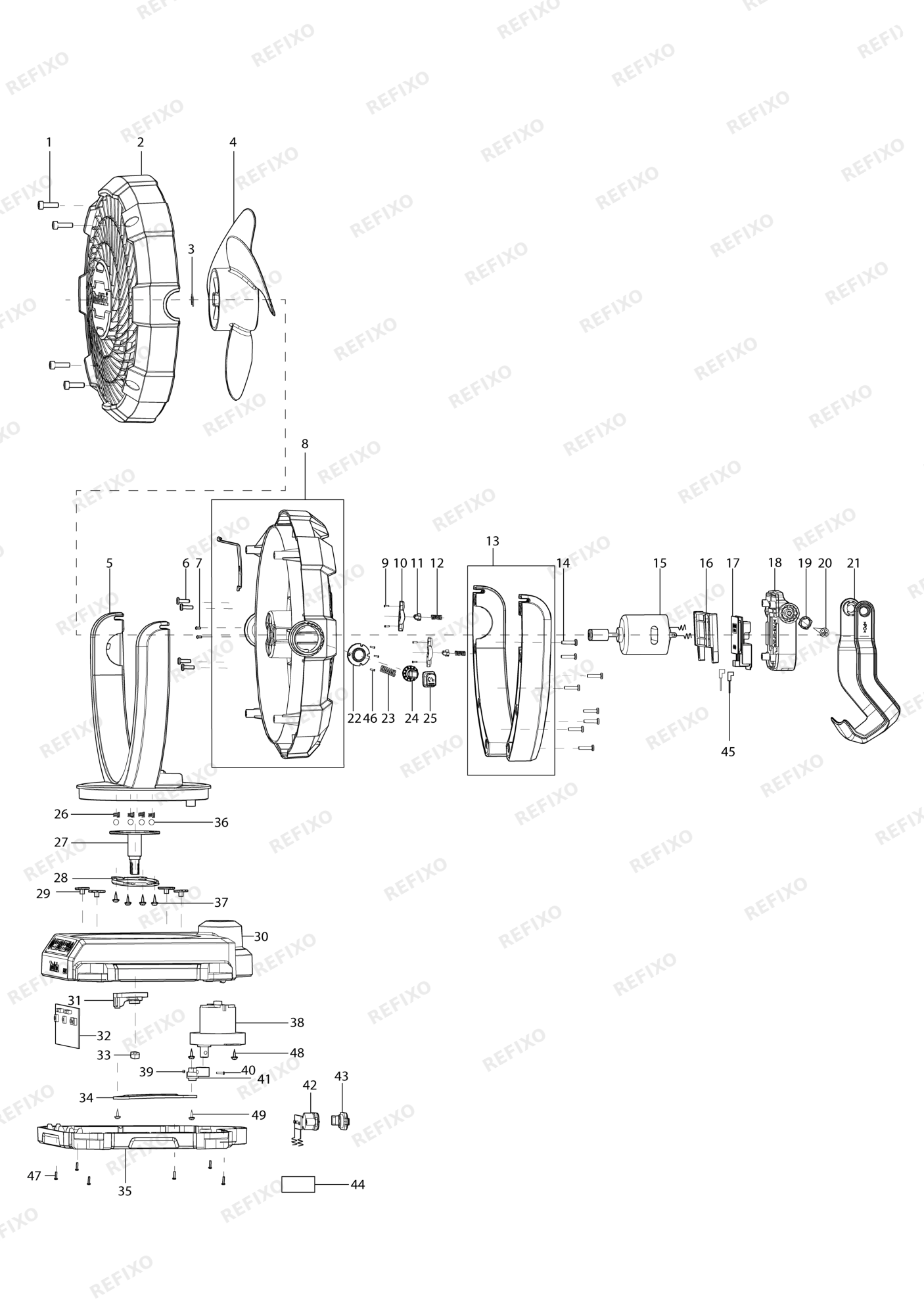 MAKITA DCF102 — схема запчастей