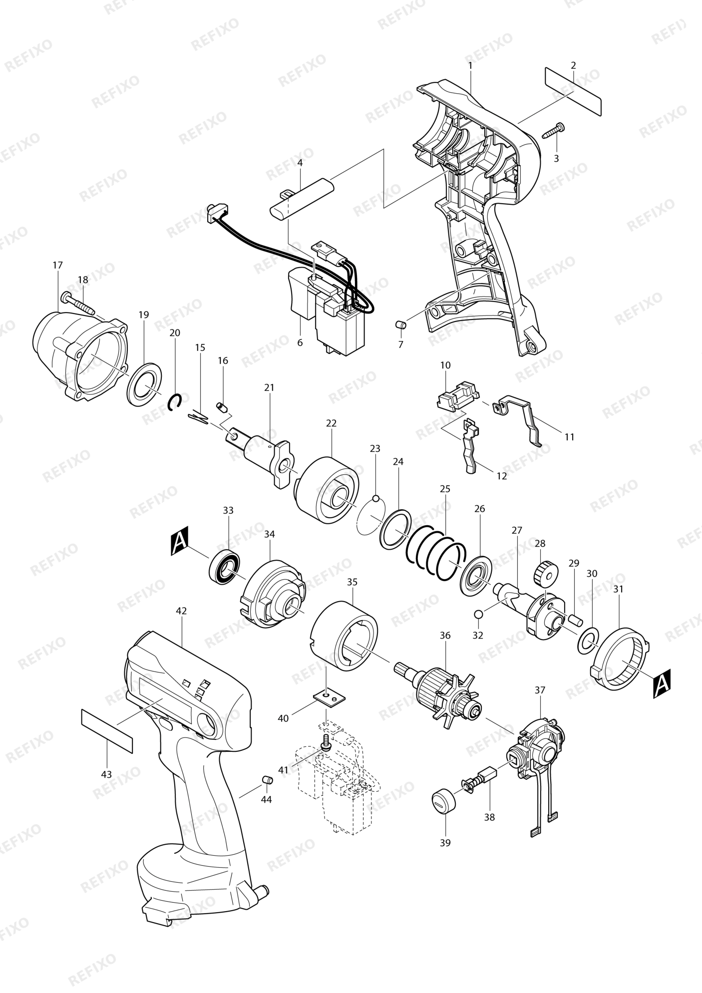 MAKITA 6934FD — схема запчастей