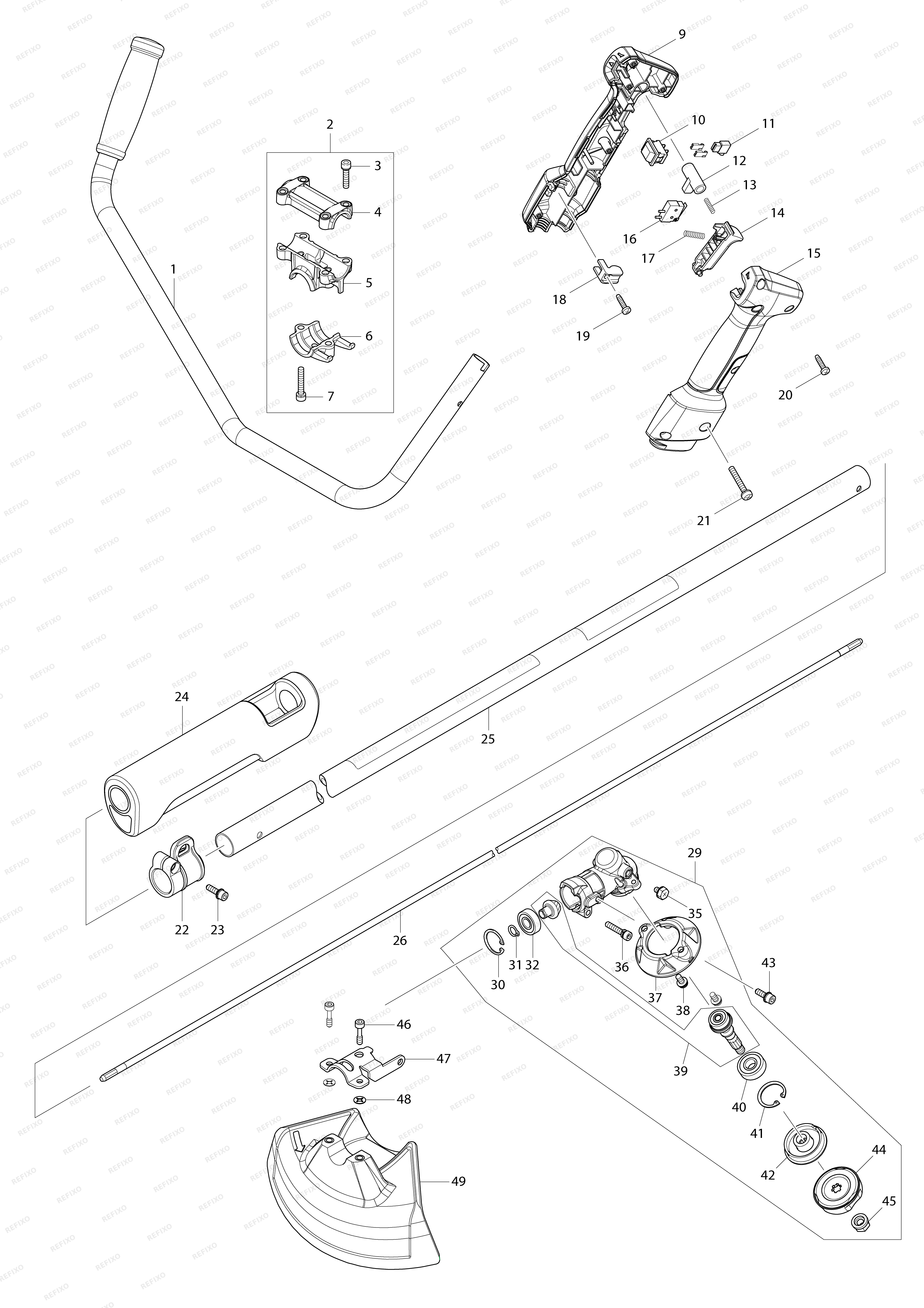 MAKITA DUR361U — схема запчастей