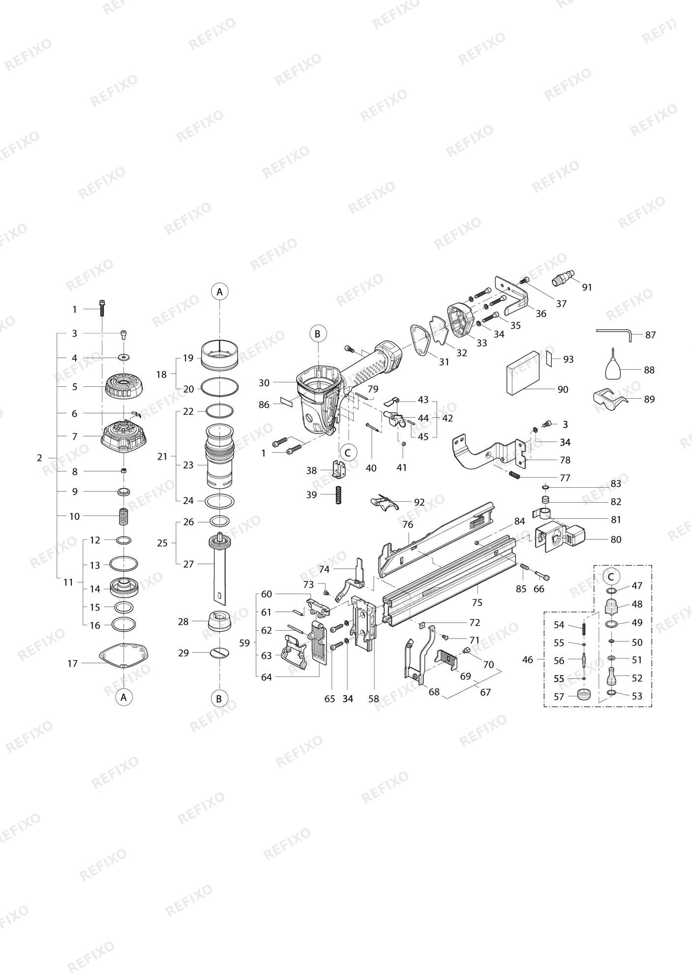 MAKITA AT2550A — схема запчастей