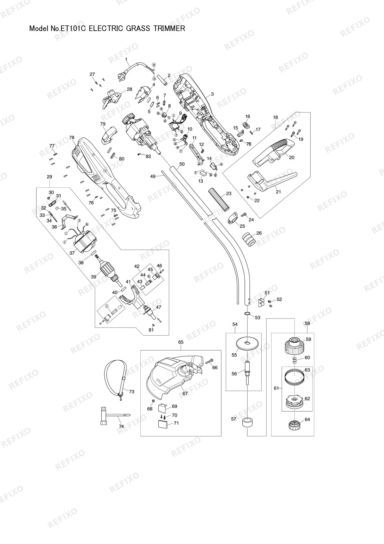 MAKITA ET 101C — схема запчастей