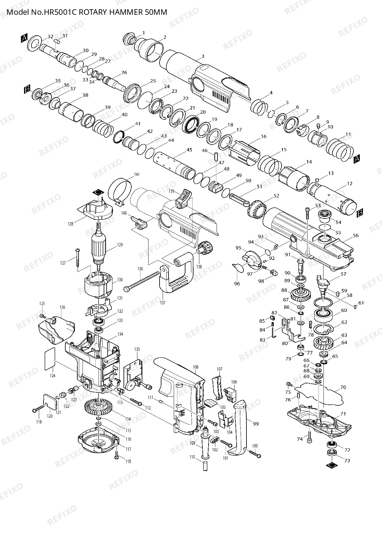 MAKITA HR5001C — схема запчастей