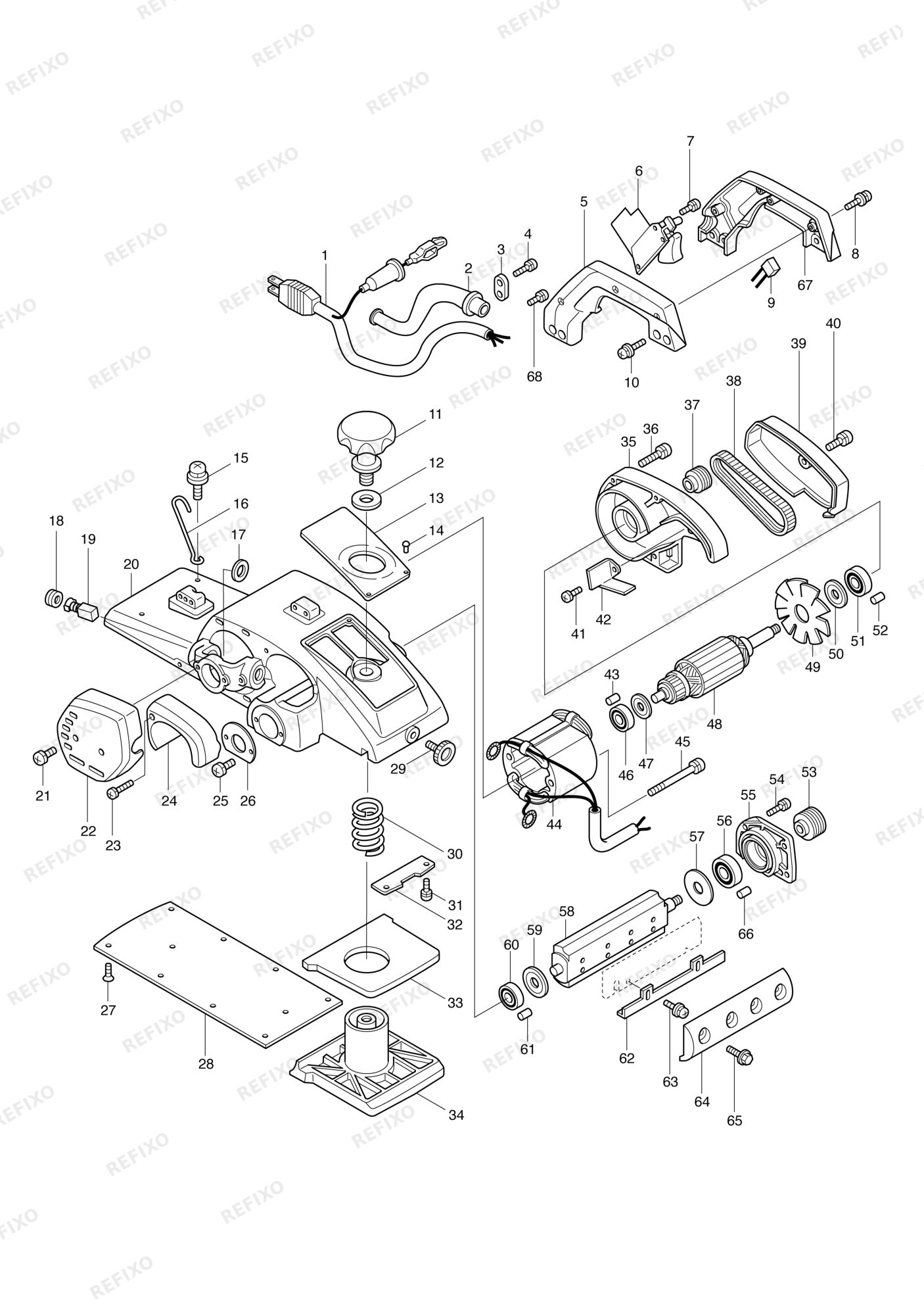 MAKITA 1805N — схема запчастей