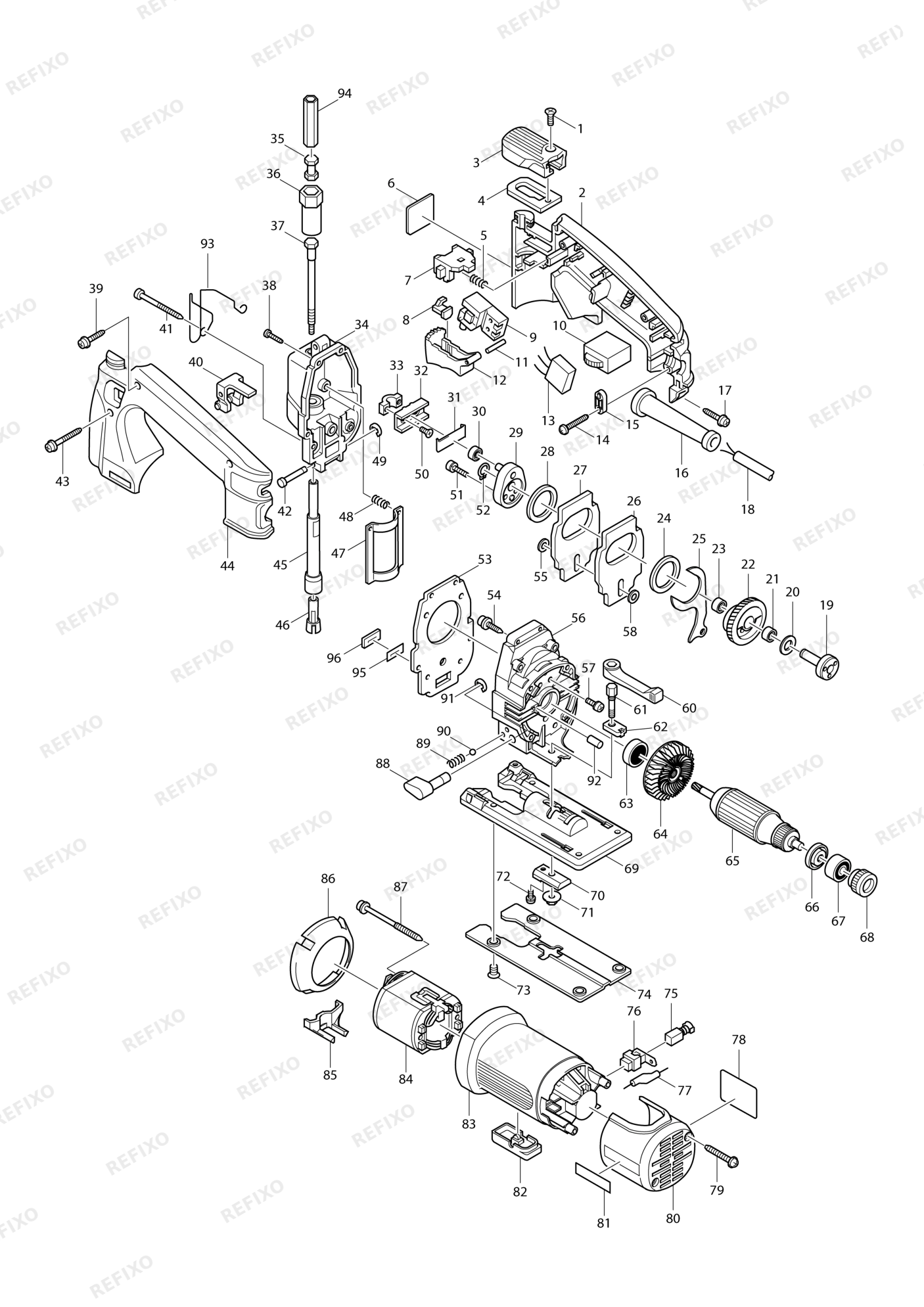 MAKITA 4304T — схема запчастей