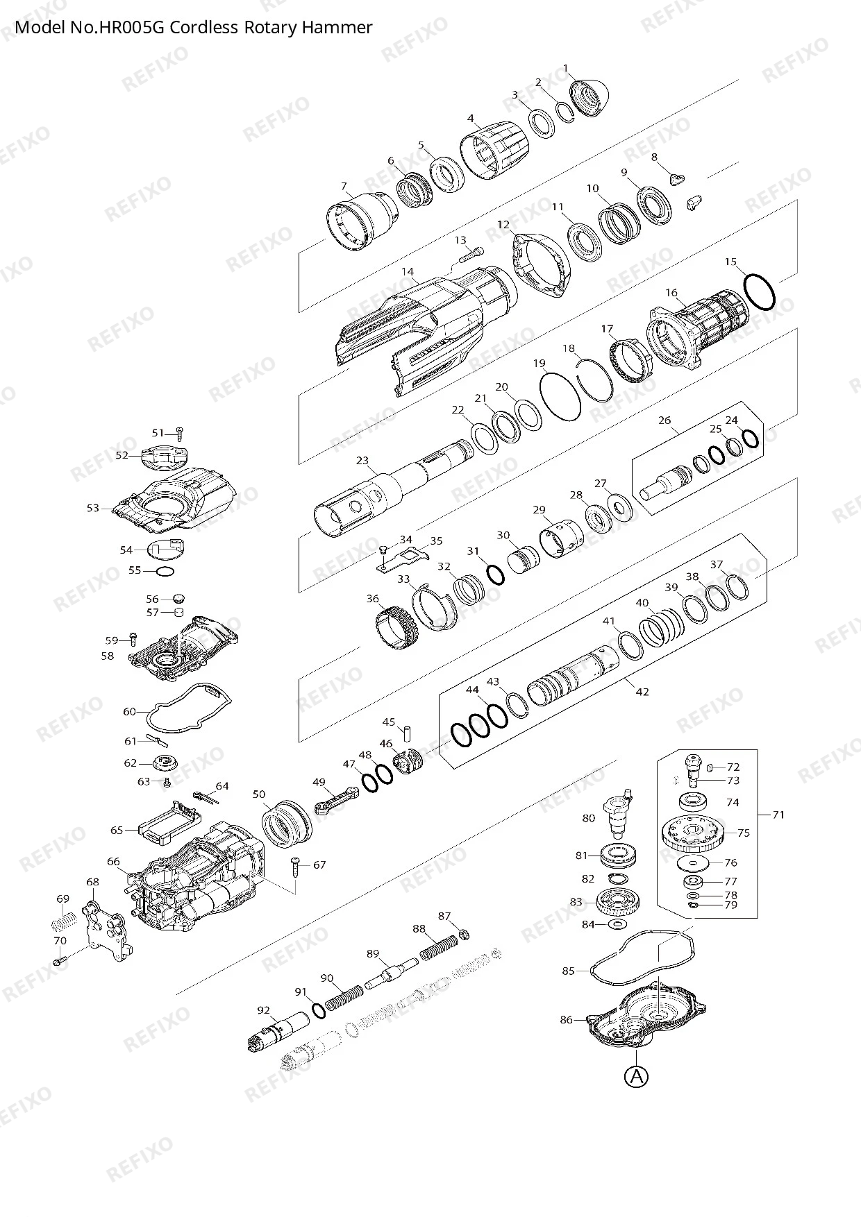 MAKITA HR005G — схема запчастей