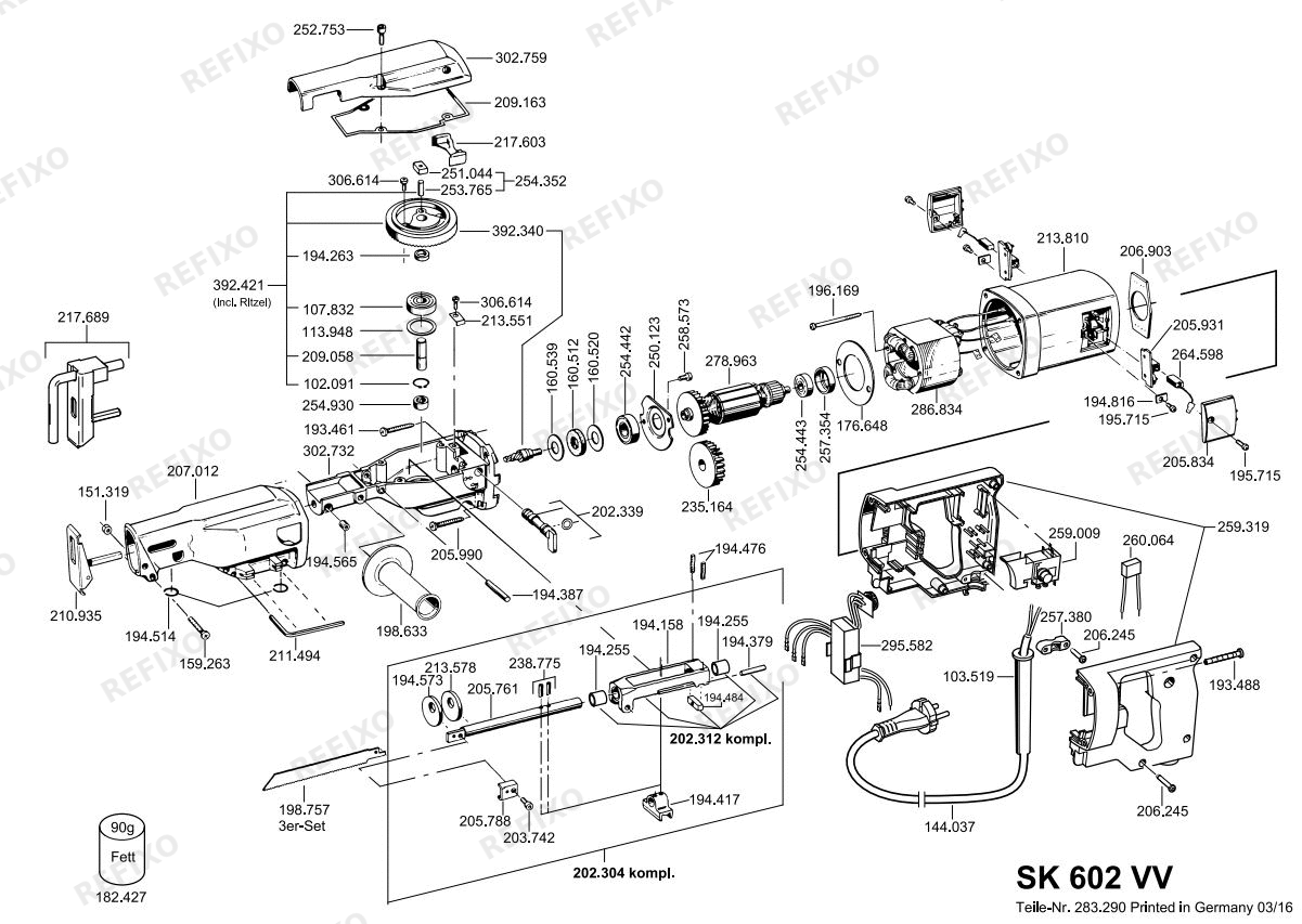 Flex SK 602 VV 230CEE — схема запчастей