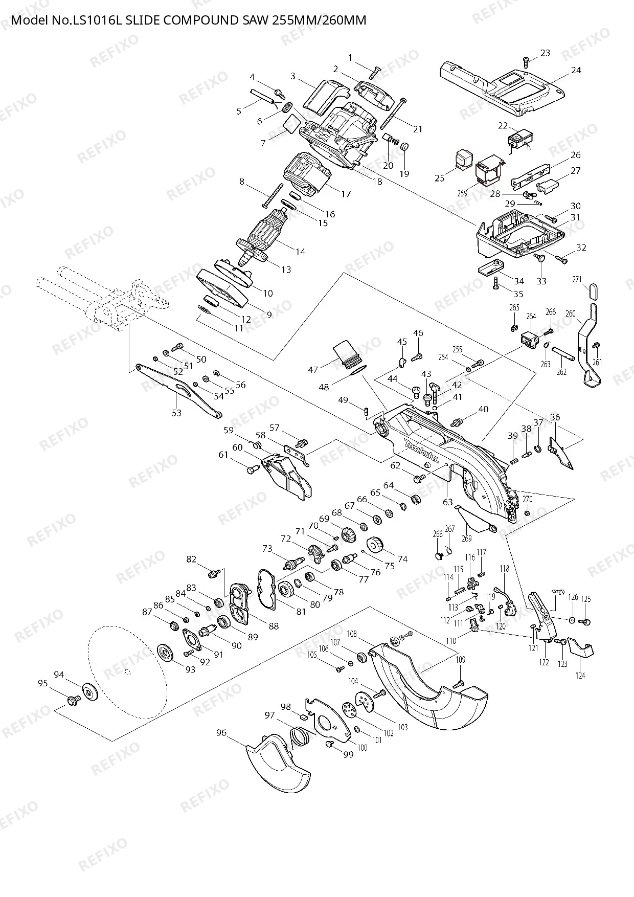MAKITA LS1016L — схема запчастей