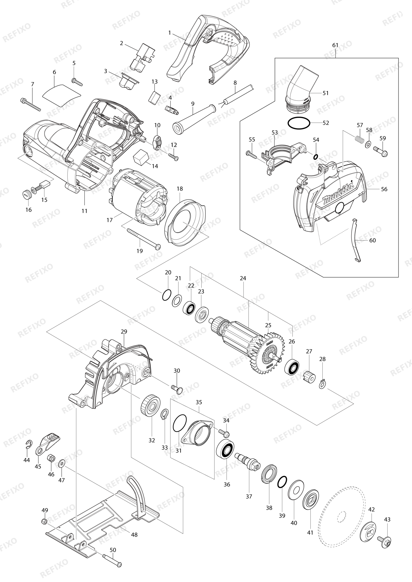 MAKITA 4100KB — схема запчастей