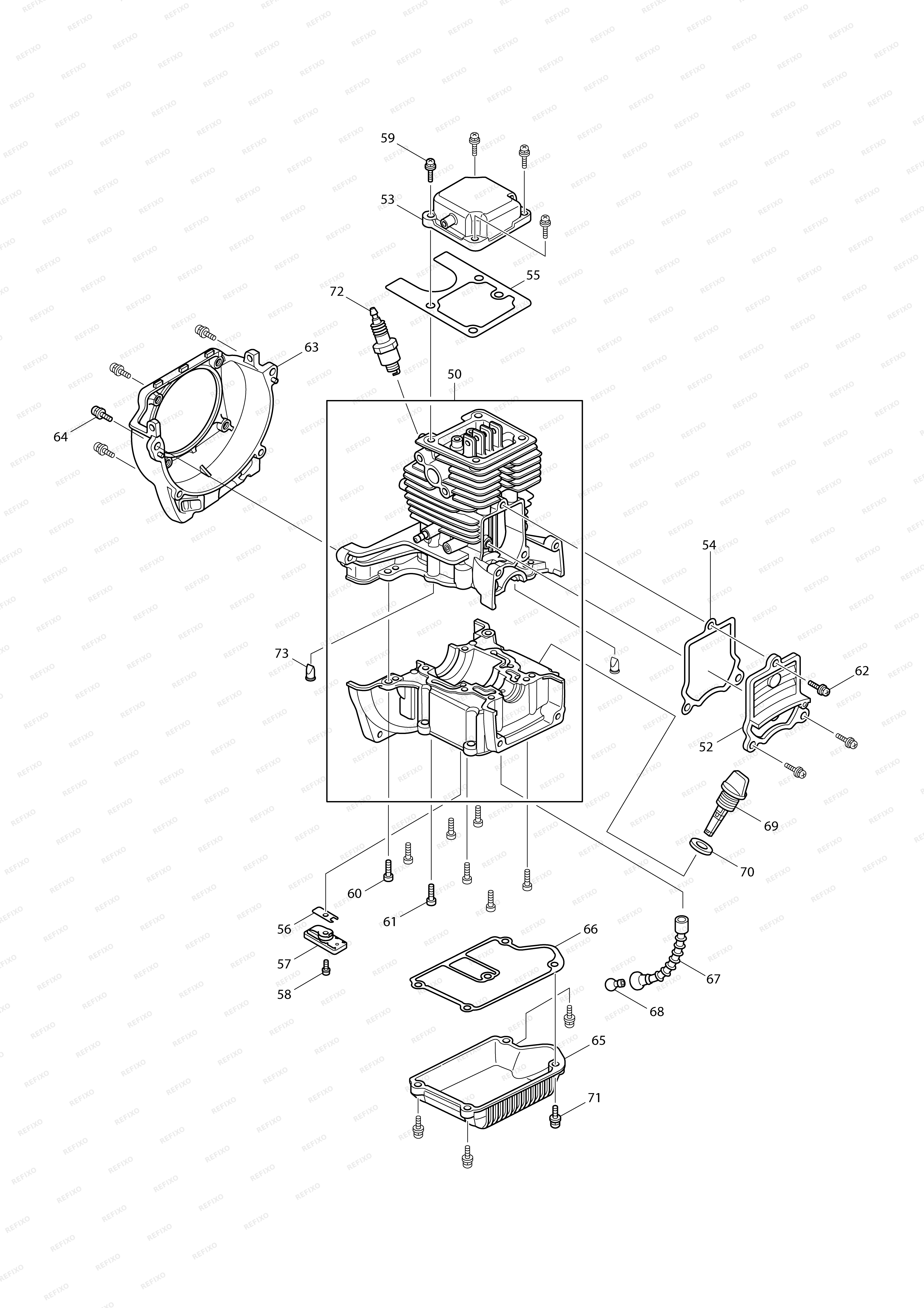 MAKITA BCX3400 — схема запчастей