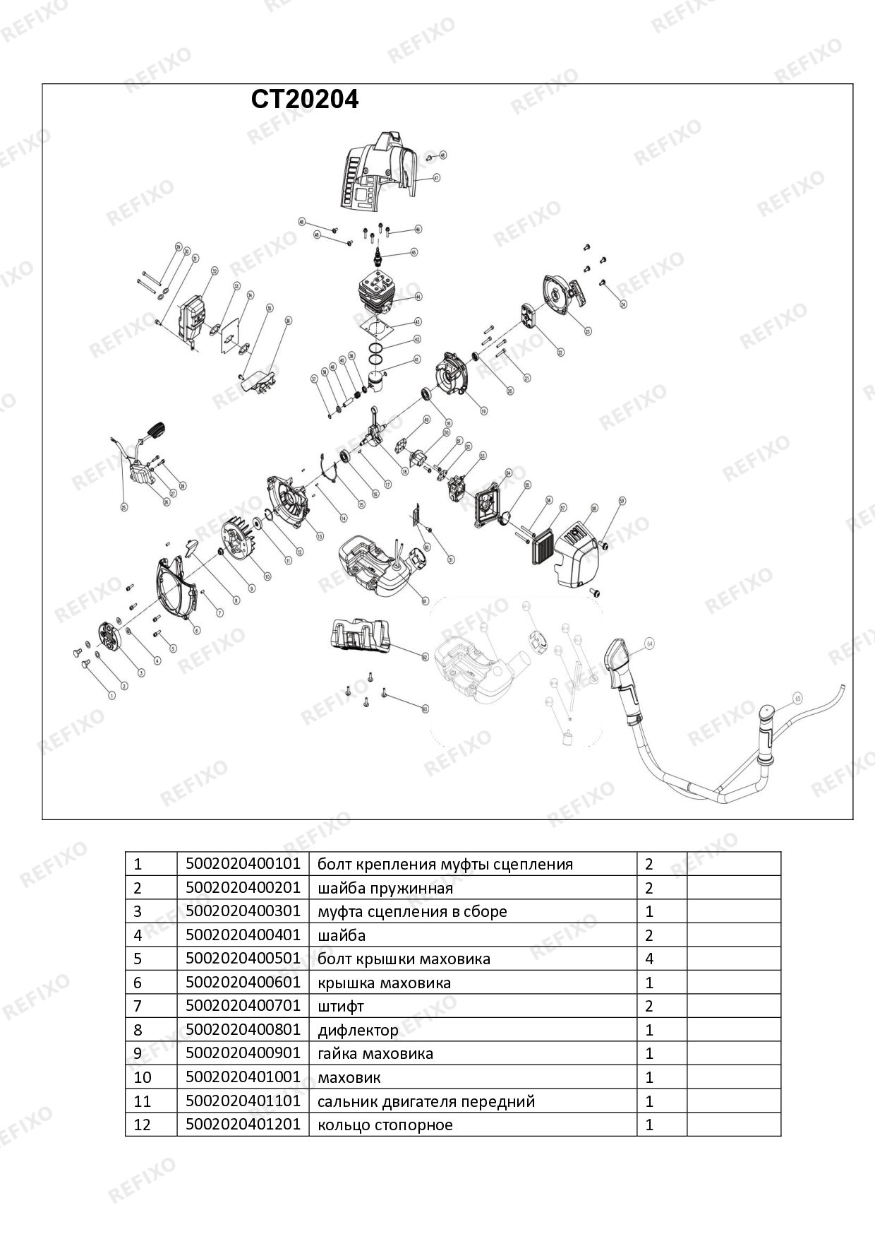 CROWN CT20204 — схема запчастей
