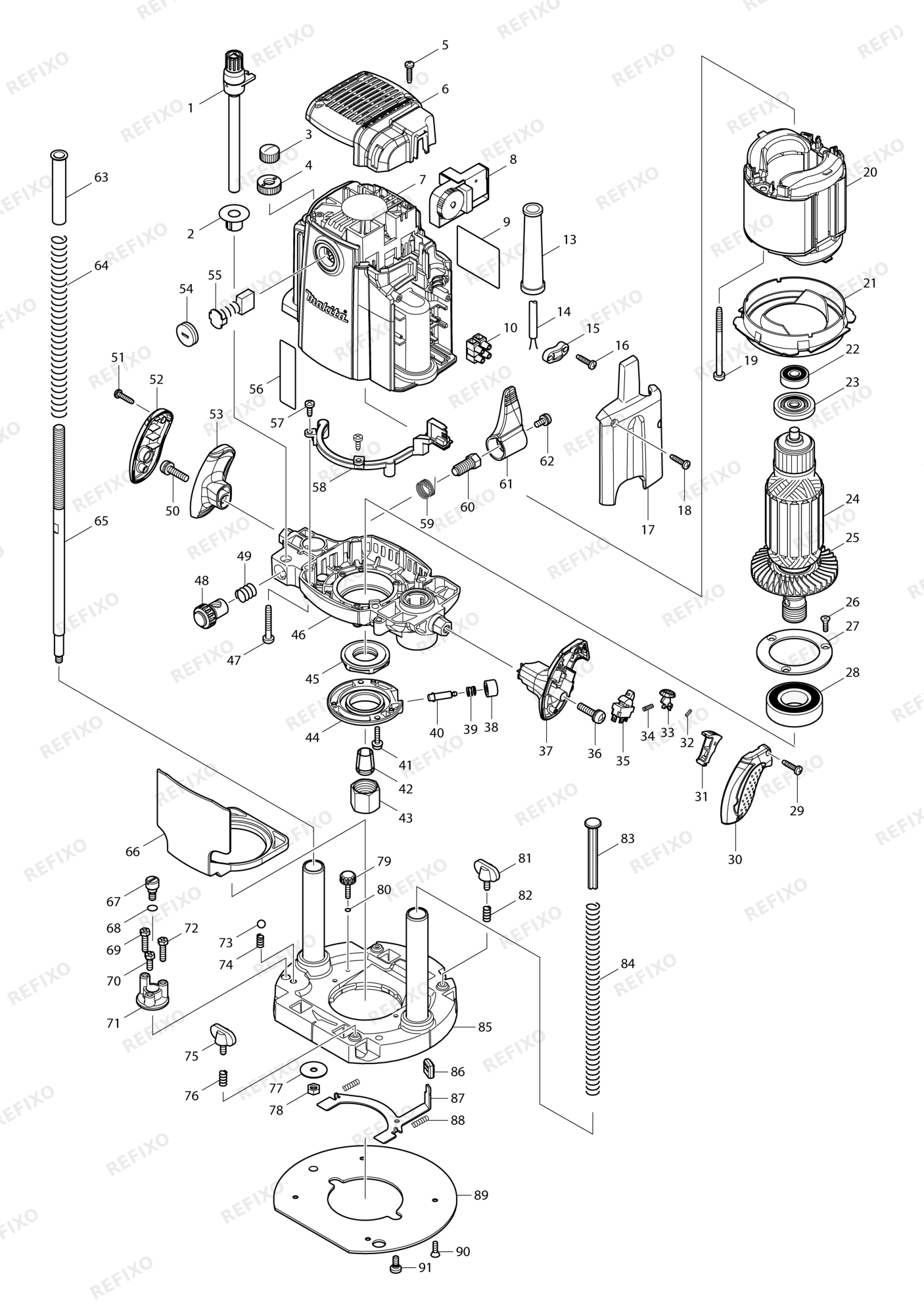 MAKITA RP2301FC — схема запчастей