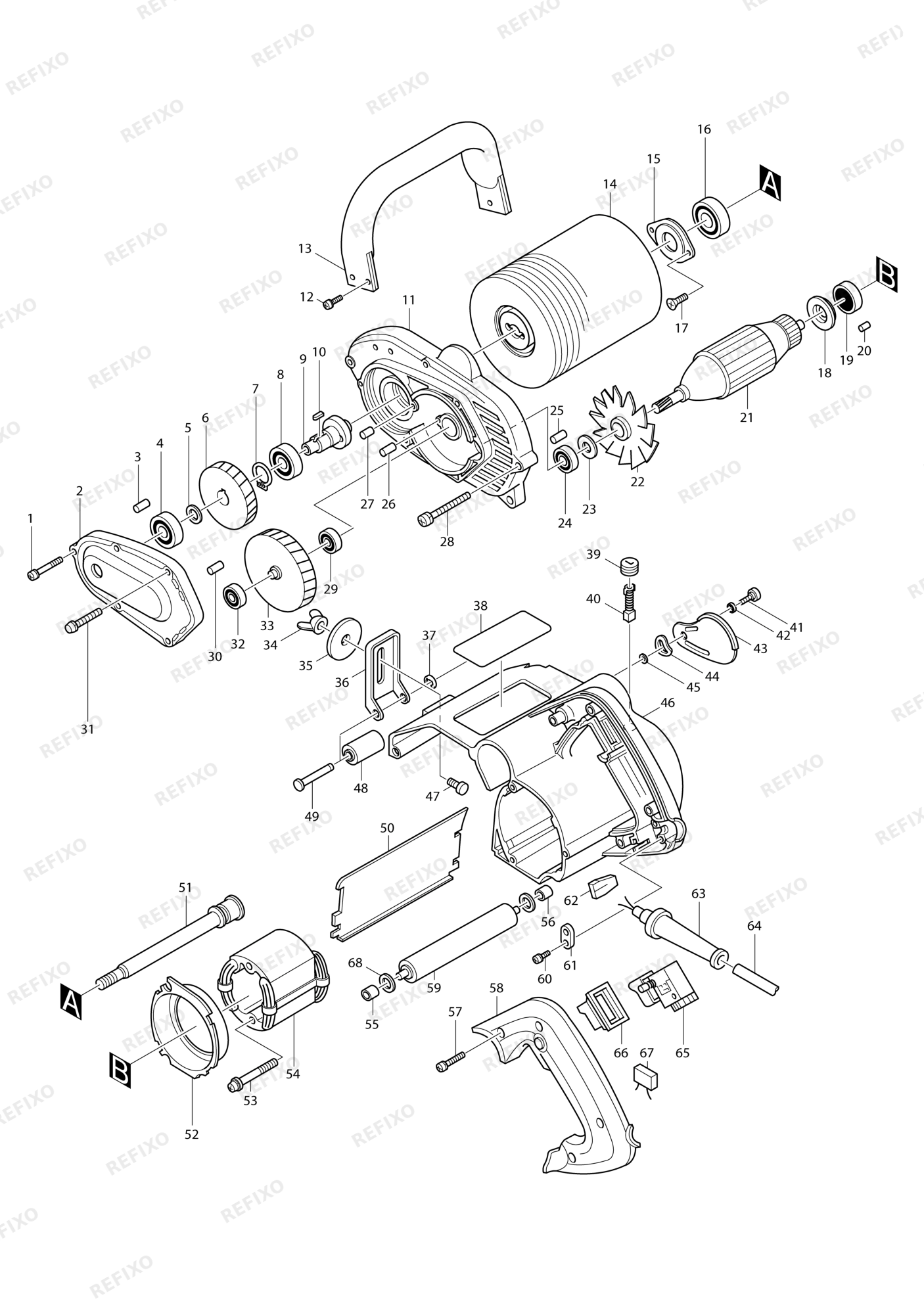 MAKITA 9741 — схема запчастей