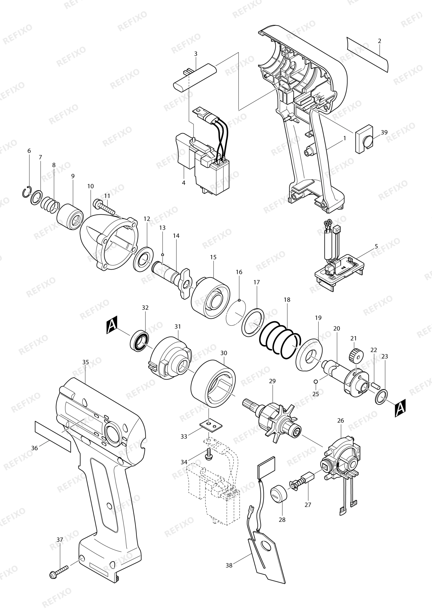 MAKITA BTD062 — схема запчастей