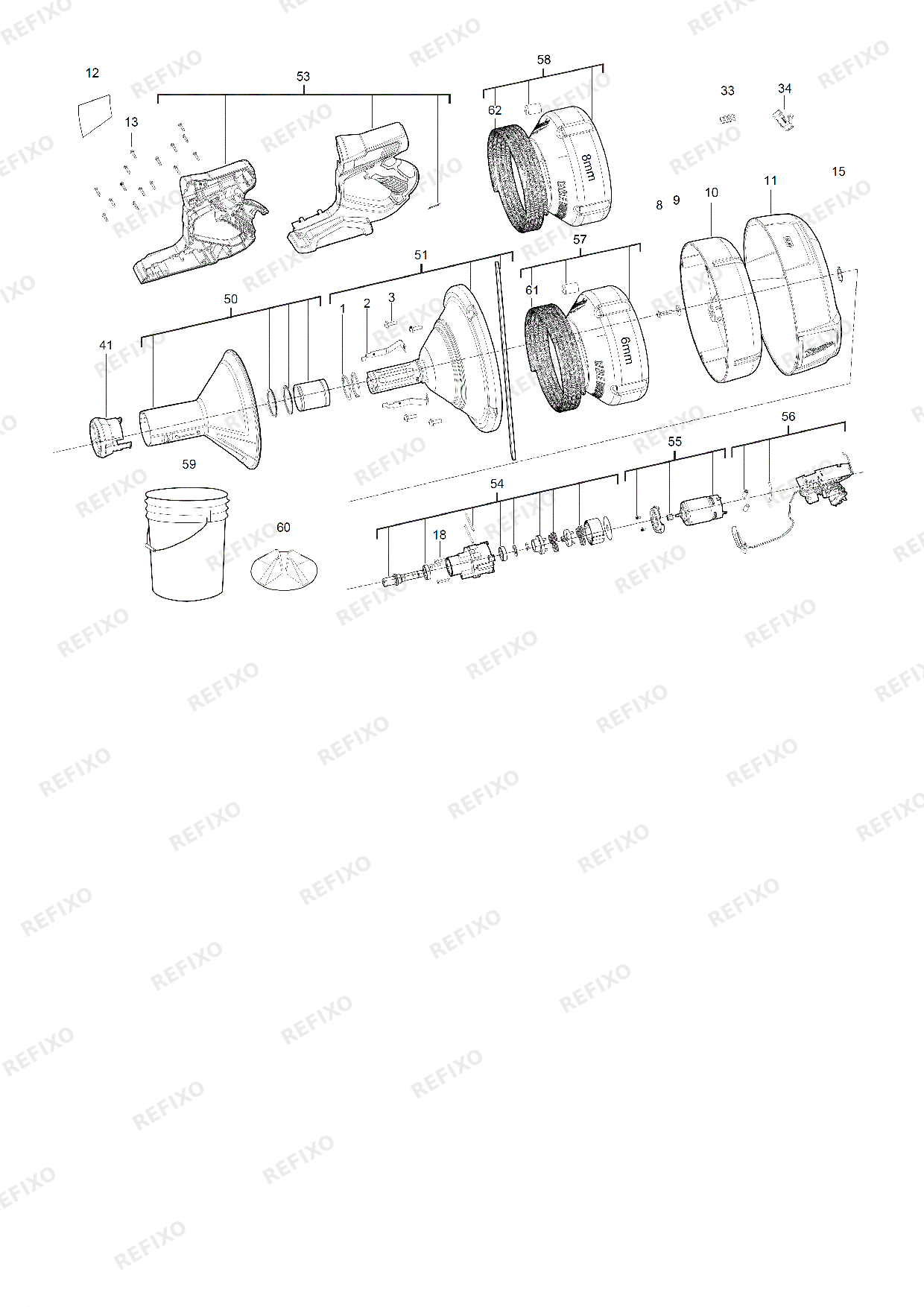 MILWAUKEE M12BDC8 0C 4933451632 4000456941 — схема запчастей