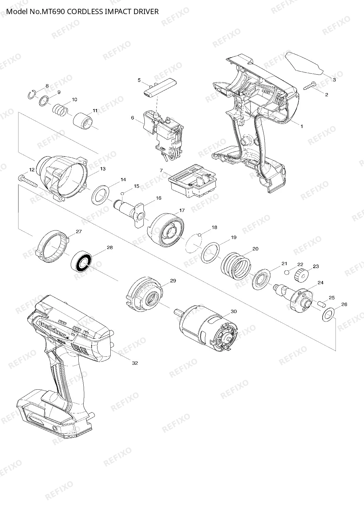MAKITA MT690 — схема запчастей