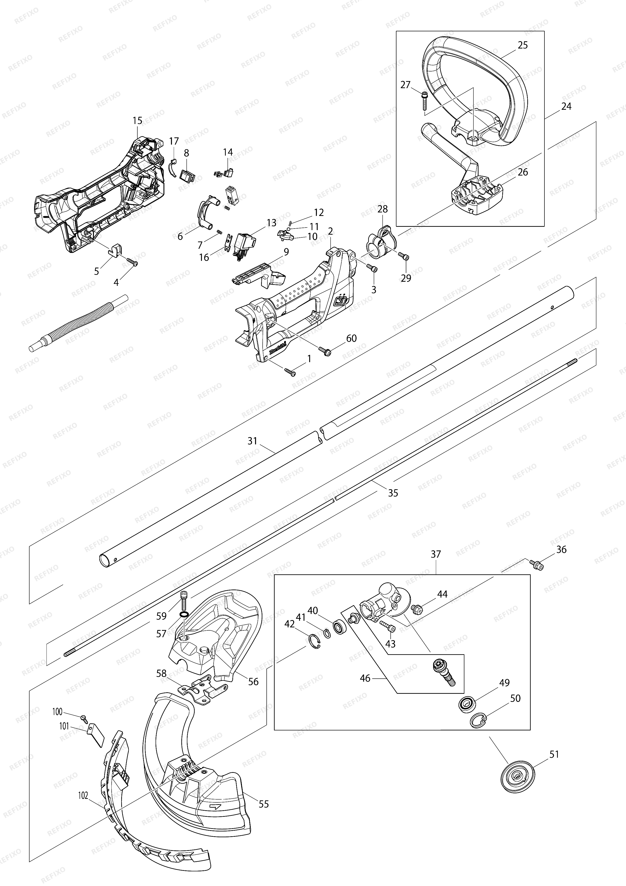 MAKITA AT3631 — схема запчастей