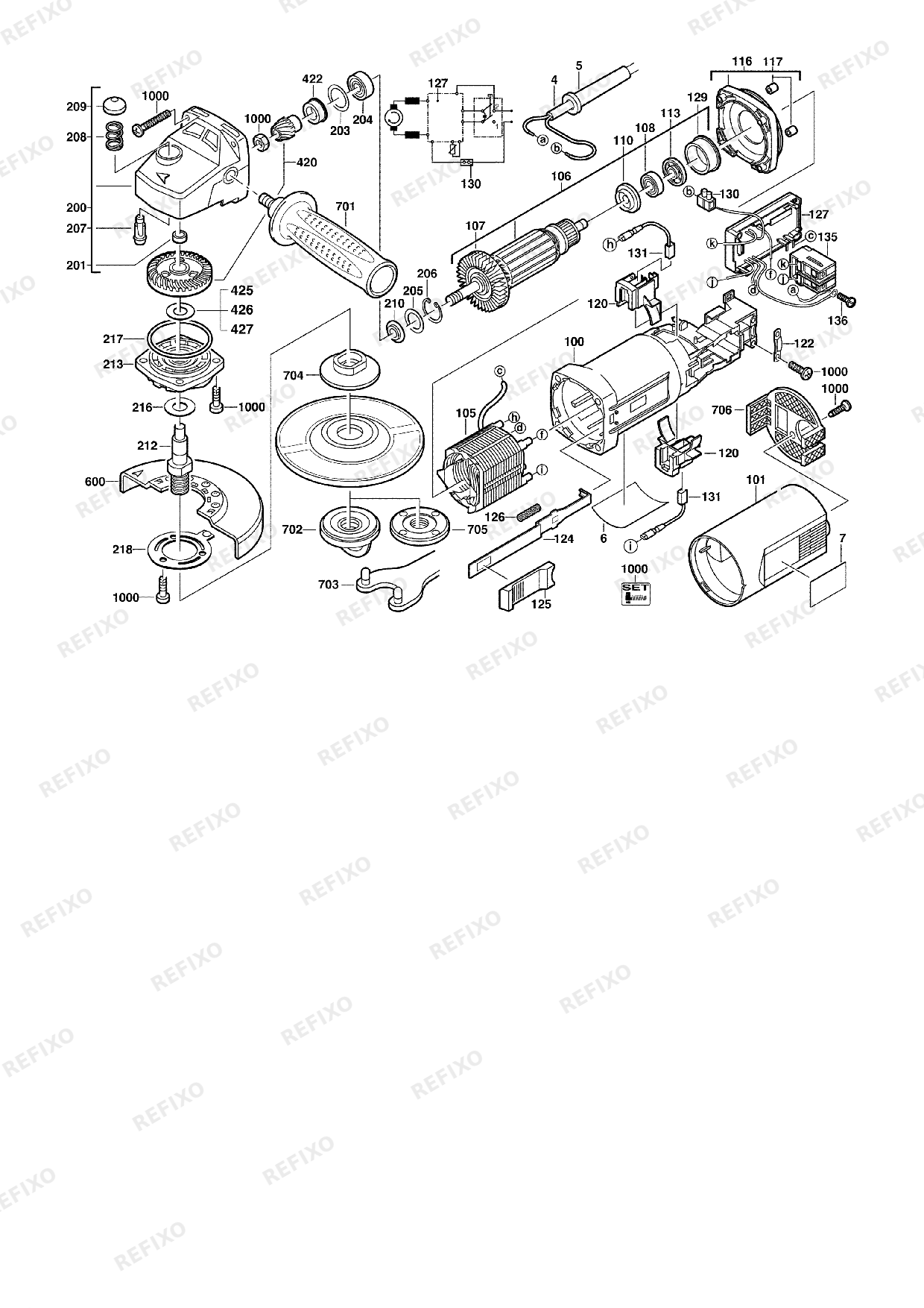 MILWAUKEE AGS15 125C 4933391515 4000391516 — схема запчастей