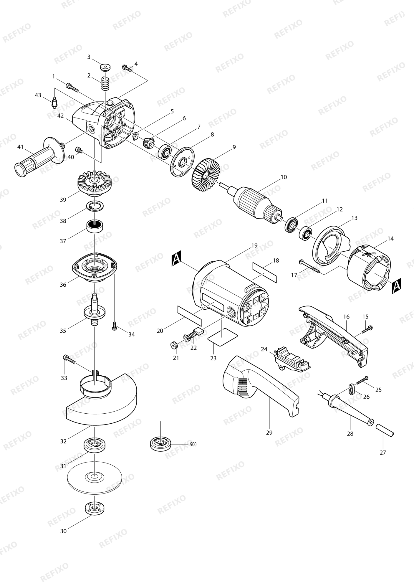 MAKITA 9069 — схема запчастей