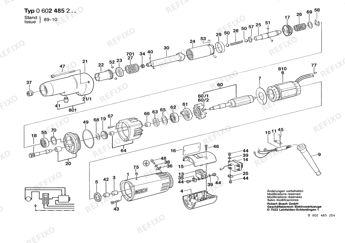 Bosch Hf-Abschaltschrauber HF-ABSCHALTSCH (0 602 485 204) — схема запчастей