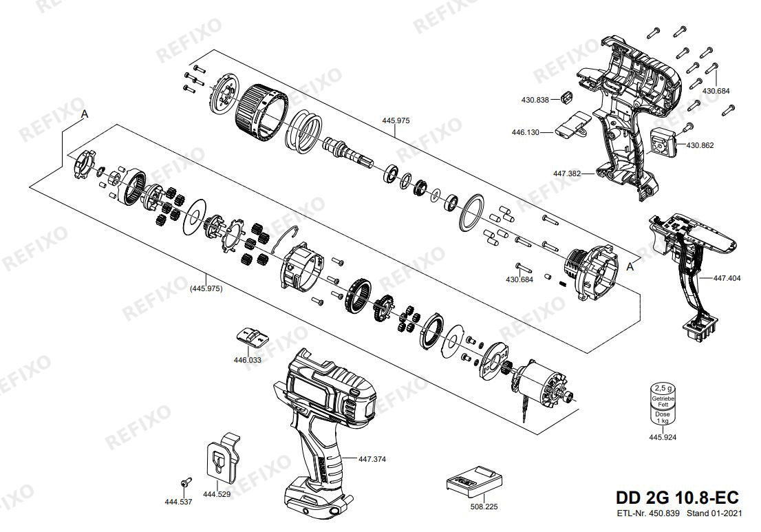 Flex DD 2G 10.8-EC — схема запчастей