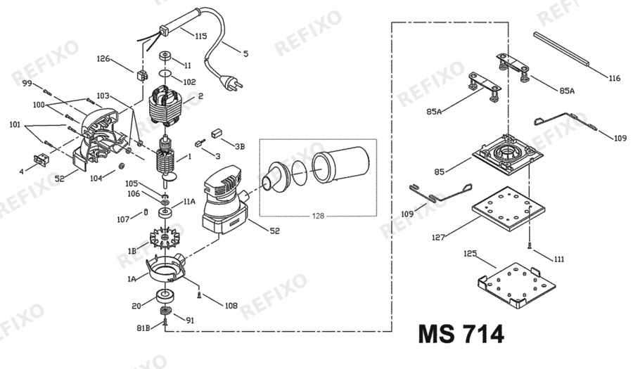 Flex MS 714 230CEE-PC 259374 — схема запчастей