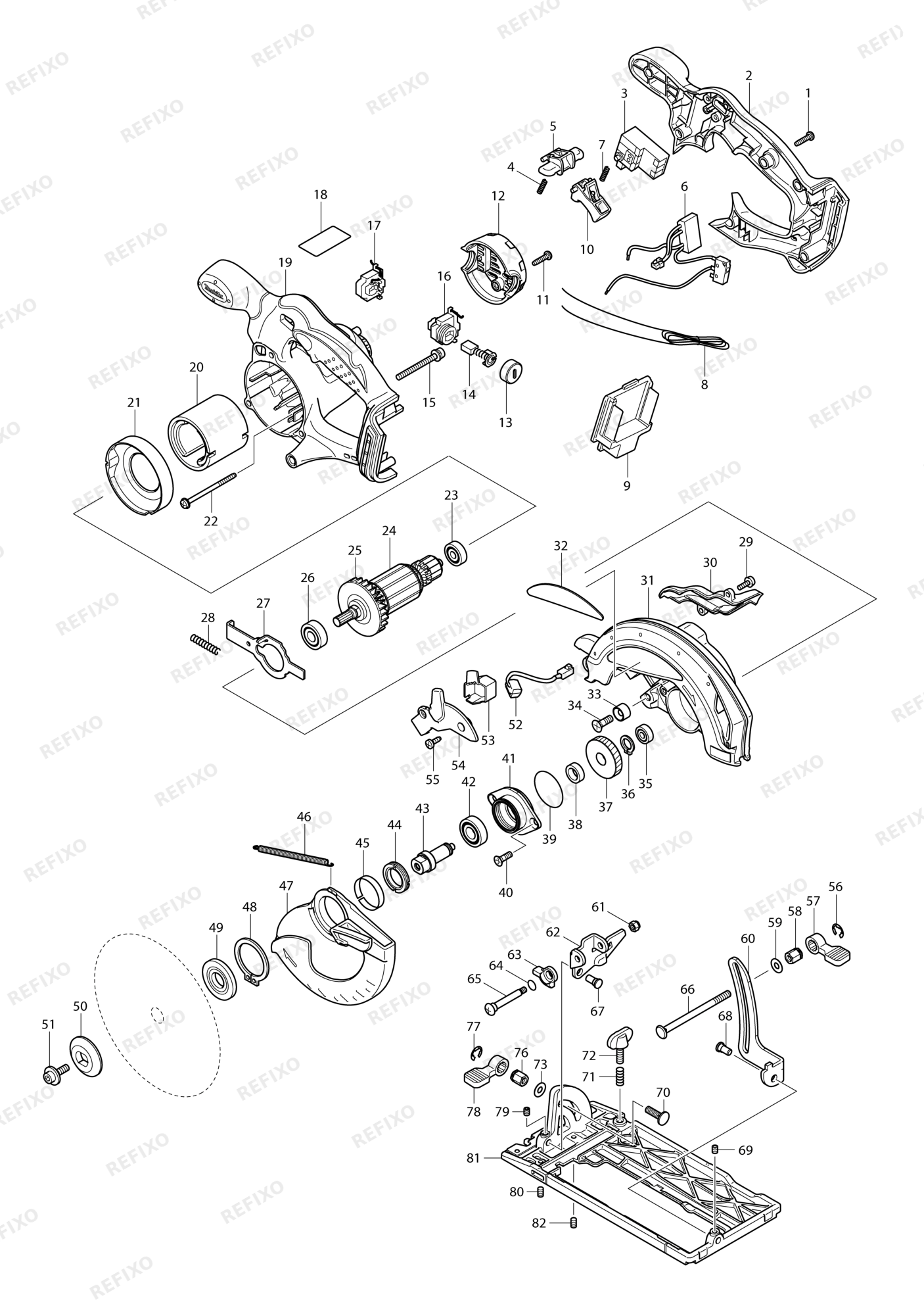 MAKITA BSS610 — схема запчастей