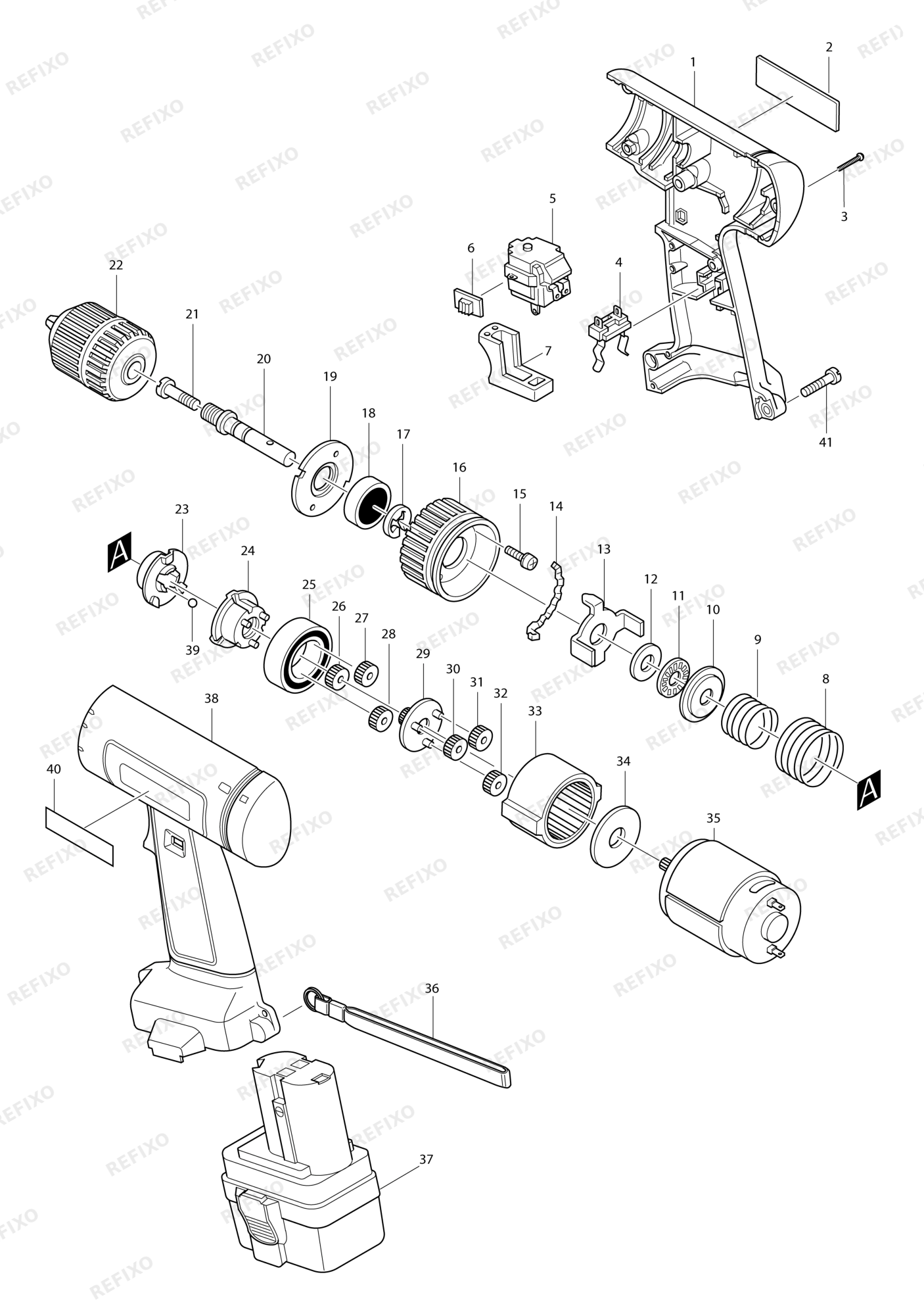 MAKITA 6222D — схема запчастей