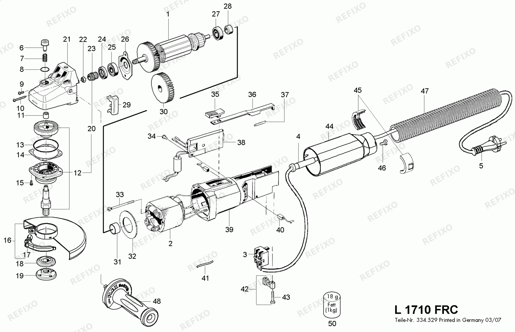 Flex L 1710 FRC 230CEE bis 01.10.2015 334200 — схема запчастей