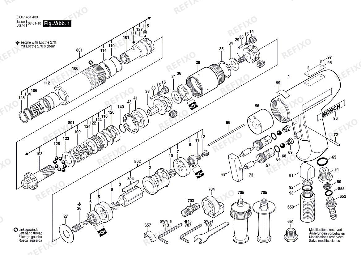 Bosch Pw- шуруповёрт -Ind 370 WATT-SERIE (0 607 451 433) — схема запчастей