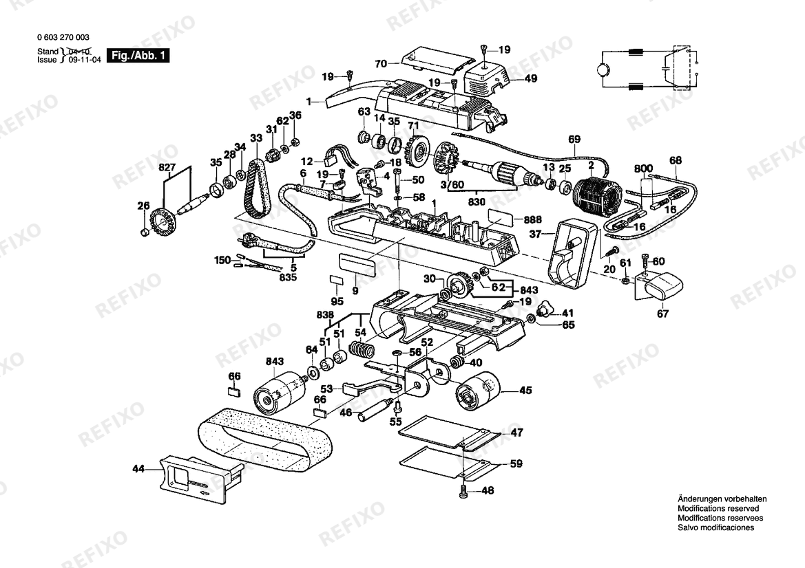 Bosch Ленточная шлифмашина PBS 75 | 115 V | 023 - AFR (0 603 270 031) — схема запчастей