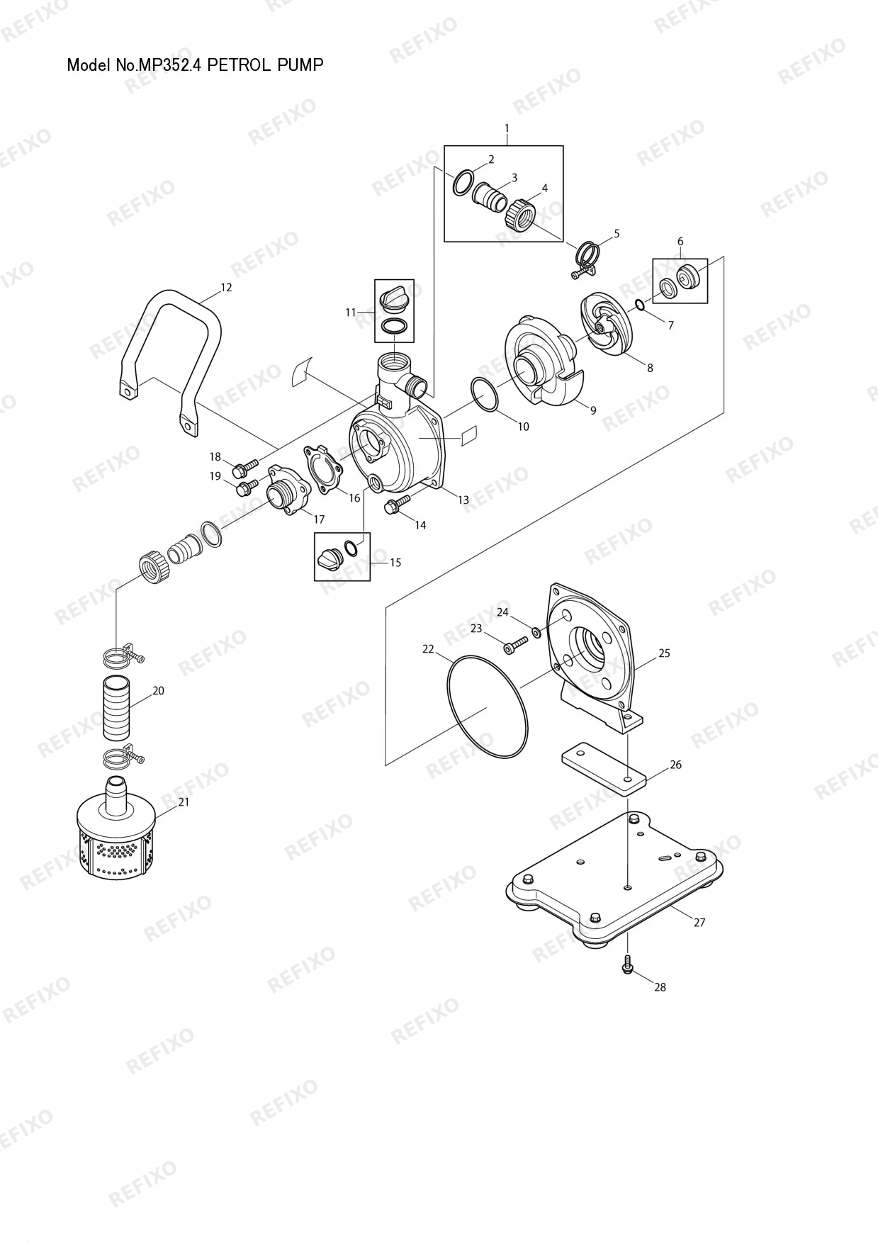 MAKITA MP 352.4 — схема запчастей