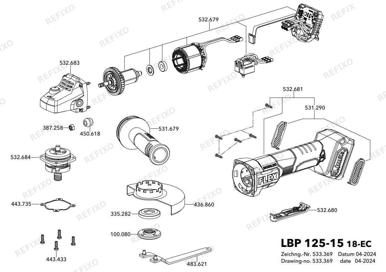 Flex LBP 125-16 18-EC C — схема запчастей