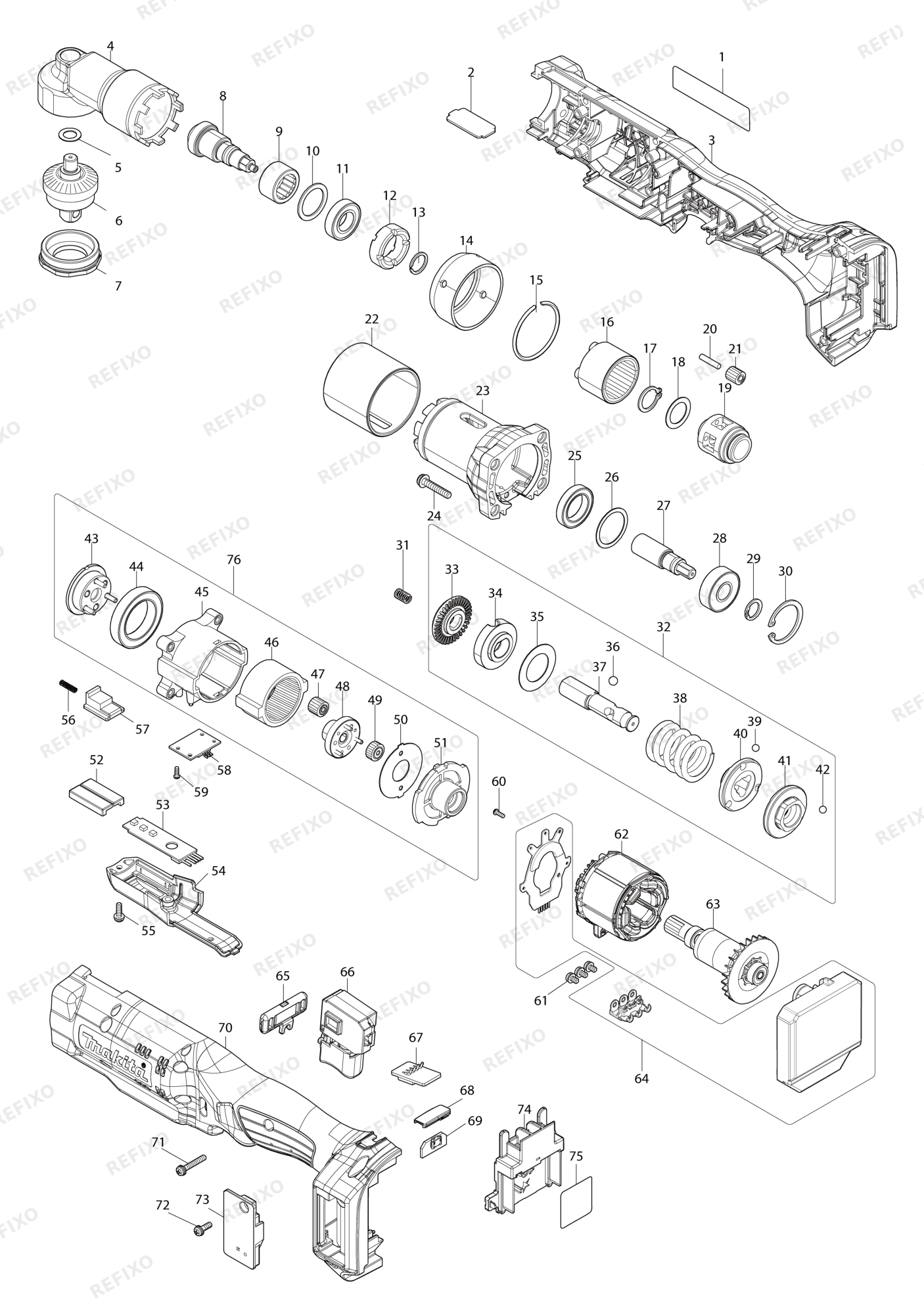 MAKITA DFL303F — схема запчастей