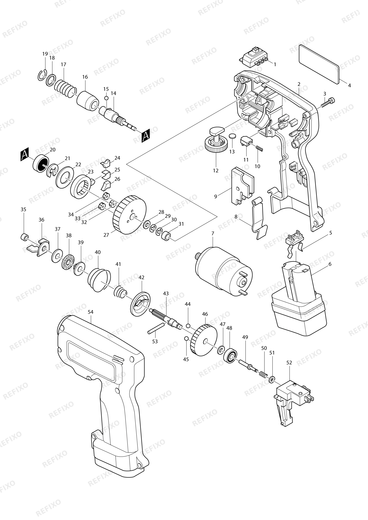 MAKITA 6795D — схема запчастей
