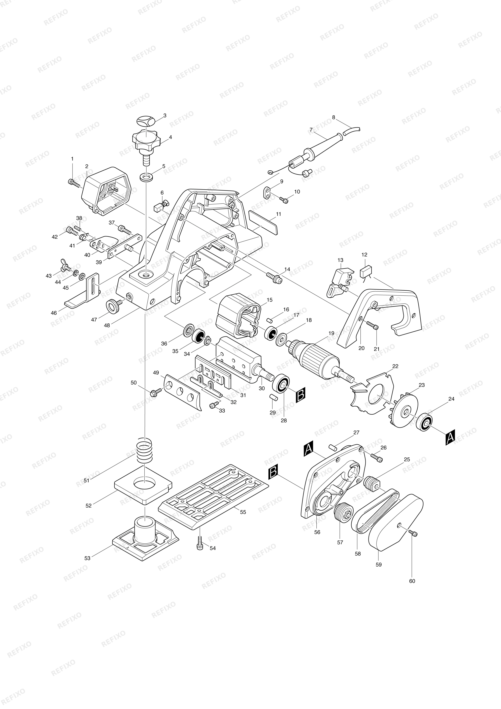 MAKITA 1923H — схема запчастей