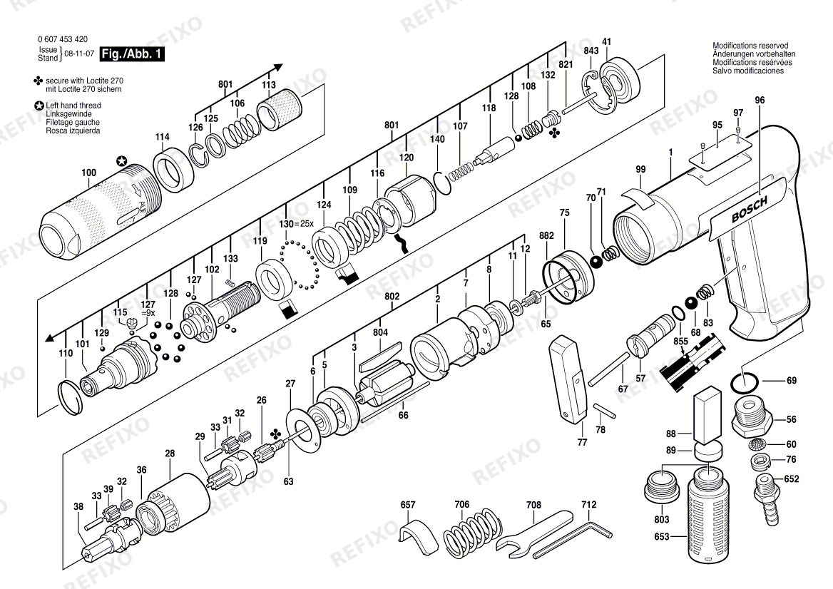 Bosch Pw- шуруповёрт -Ind 180 WATT-SERIE (0 607 453 420) — схема запчастей