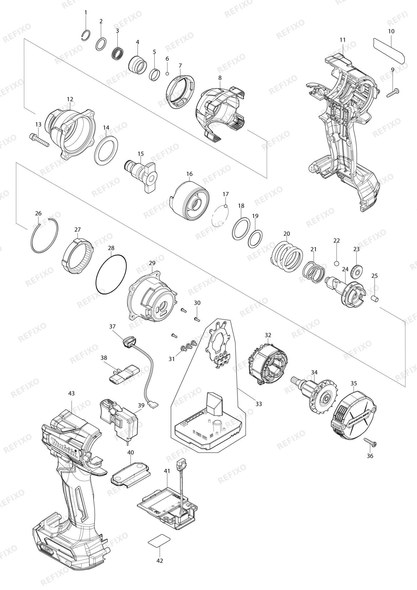 MAKITA TD004G — схема запчастей