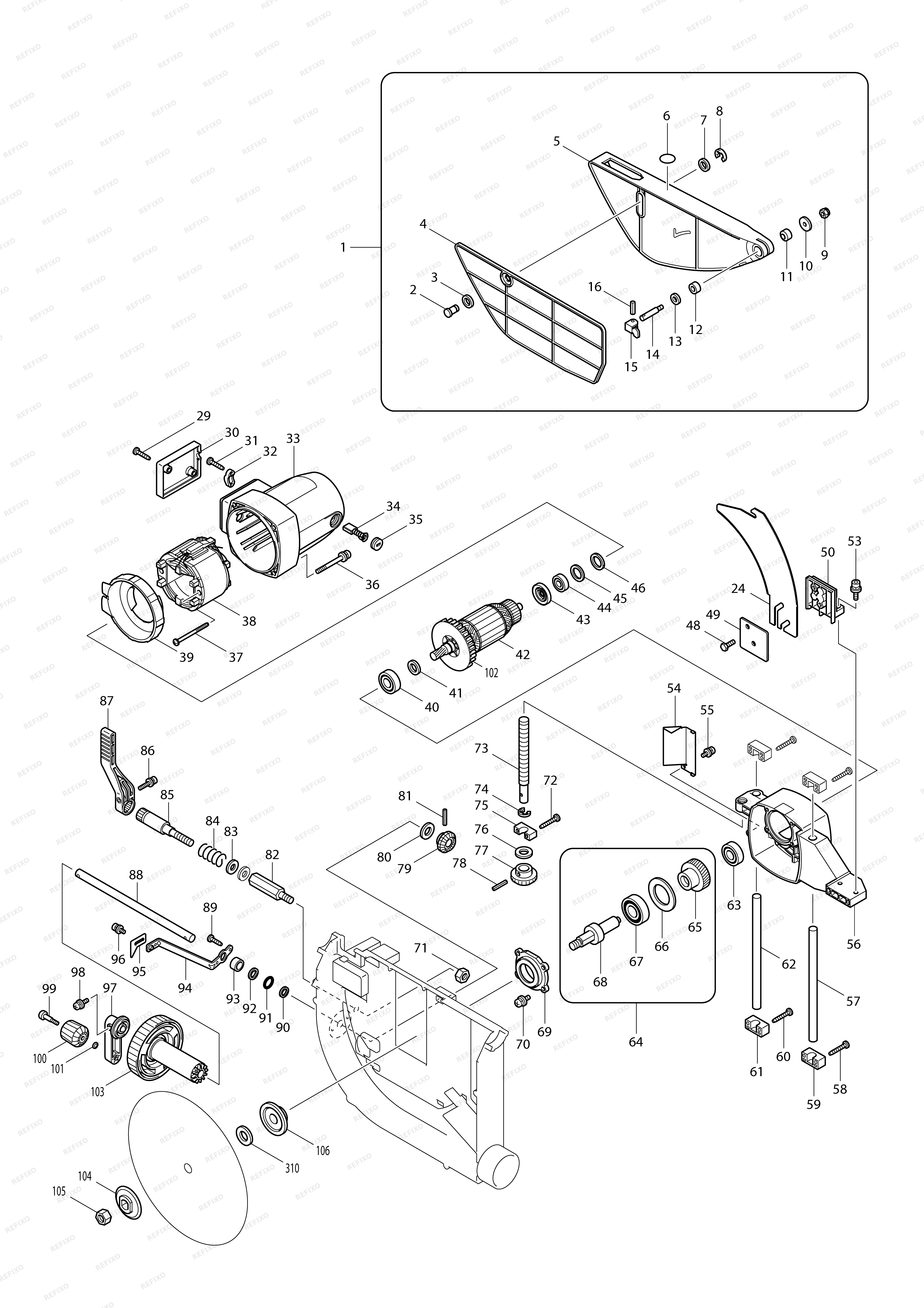 MAKITA 2704 — схема запчастей