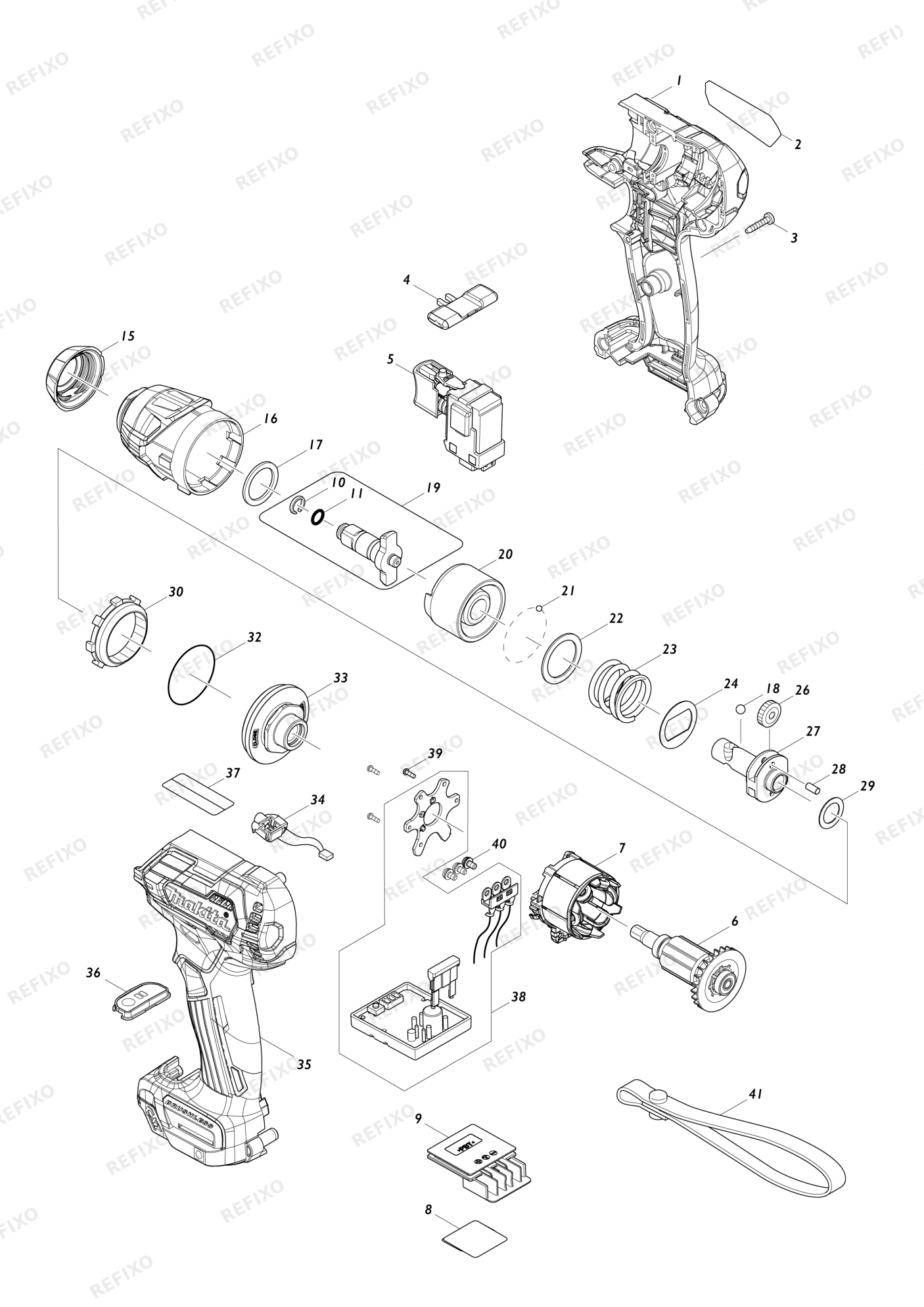 MAKITA TW160D — схема запчастей