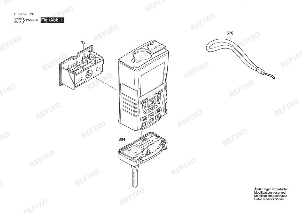 Bosch Entfernungsmesser RF 25 (F 034 K72 310) — схема запчастей