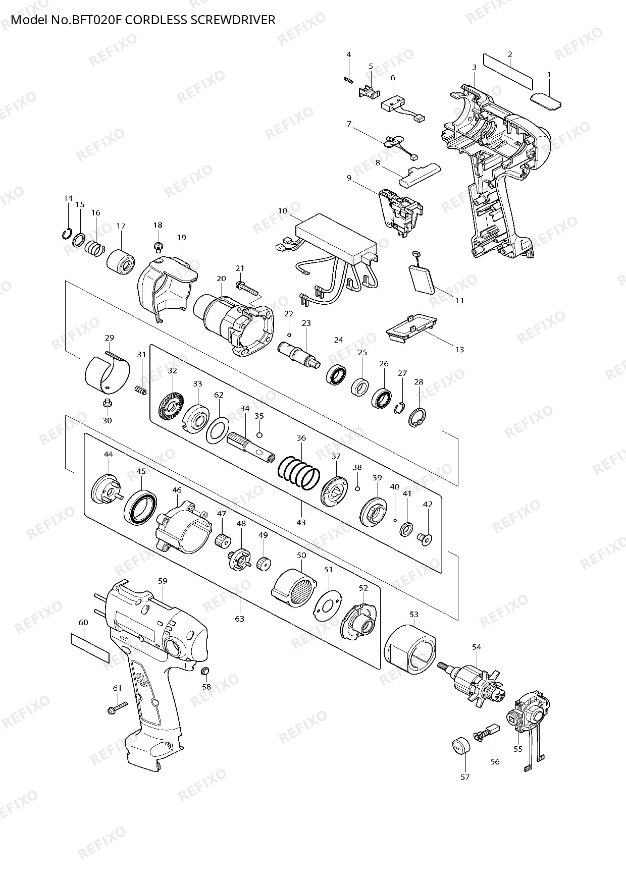 MAKITA BFT020F — схема запчастей