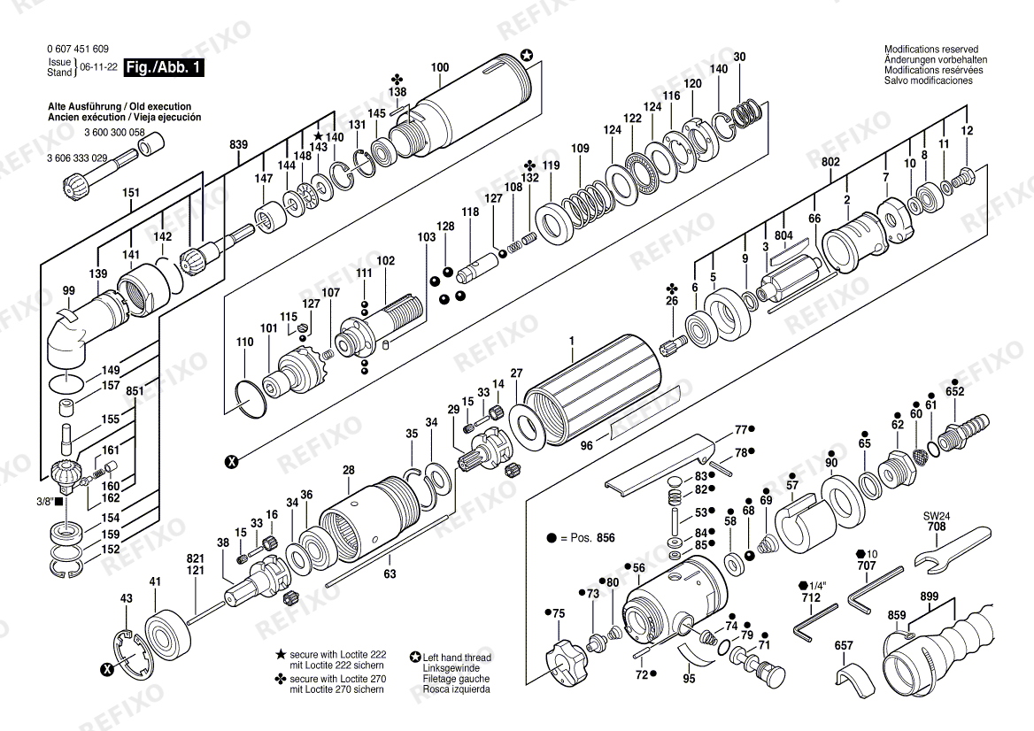 Bosch Pw-Winkelschrauber-Ind 370 WATT-SERIE (0 607 451 609) — схема запчастей