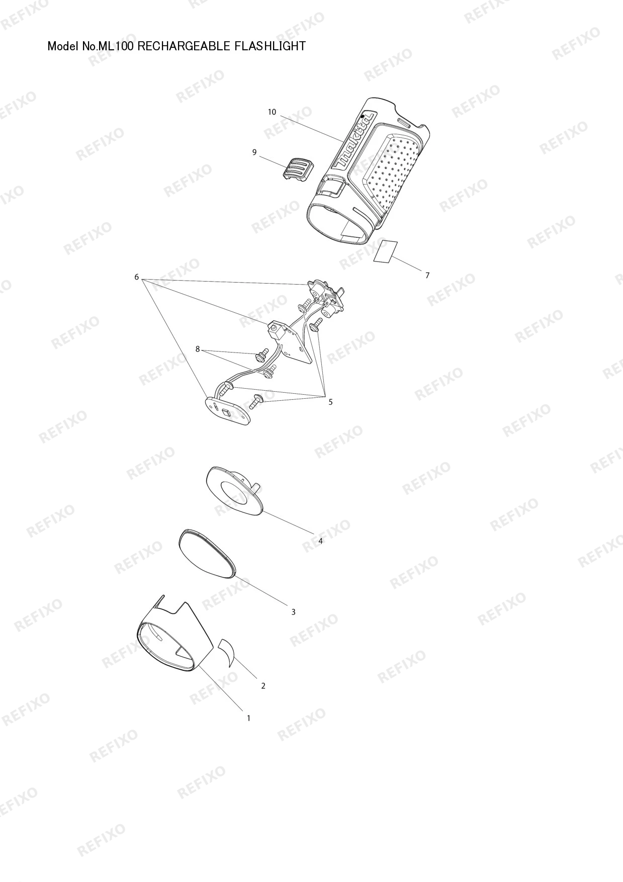 MAKITA ML100 — схема запчастей