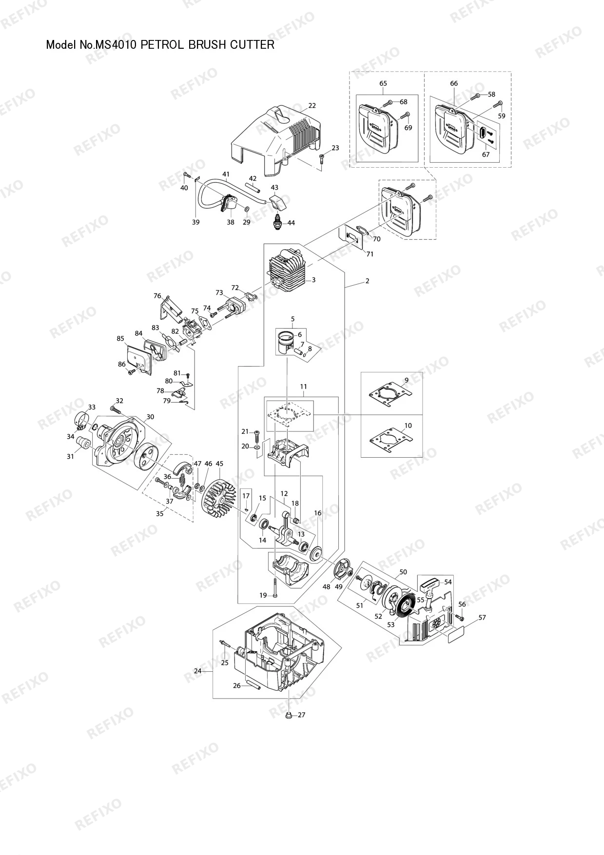 MAKITA MS 4010 — схема запчастей