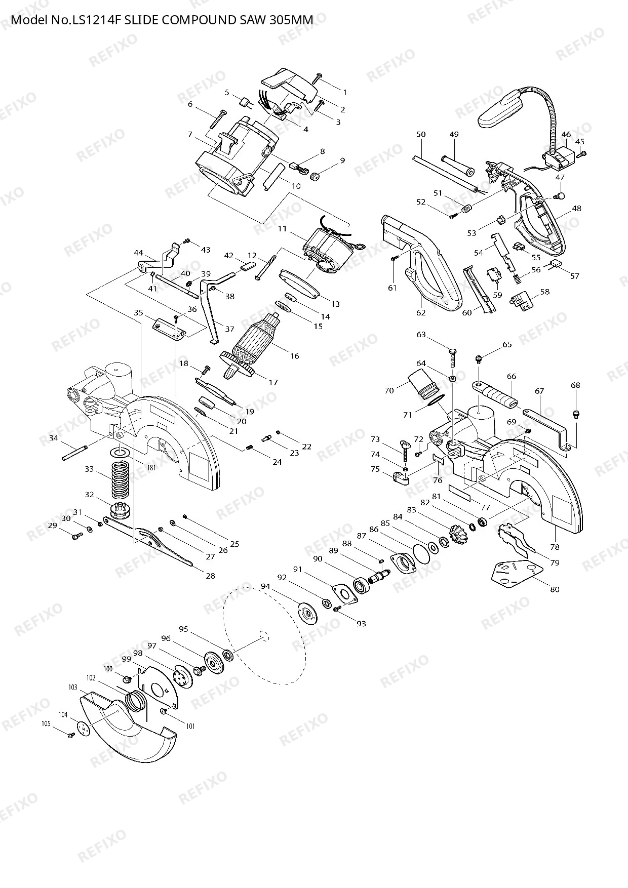 MAKITA LS1214F — схема запчастей