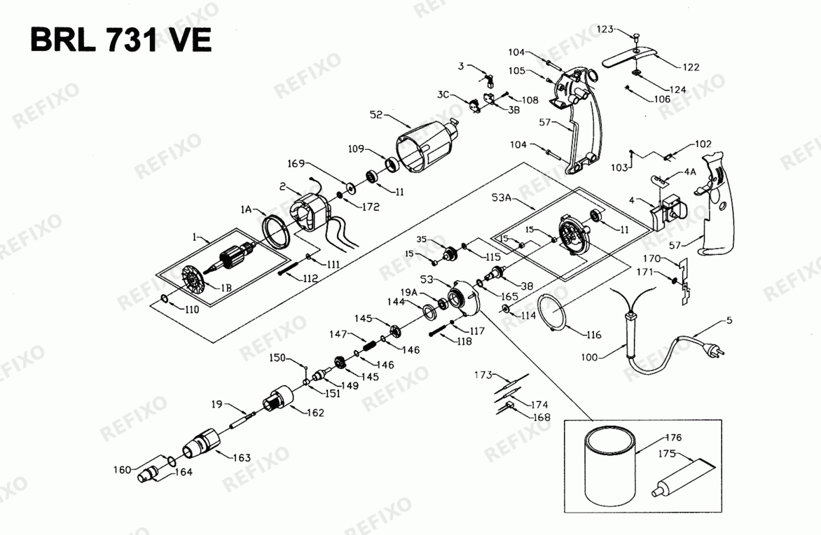 Flex BRL 731 VE 230CEE-PC 259381 — схема запчастей