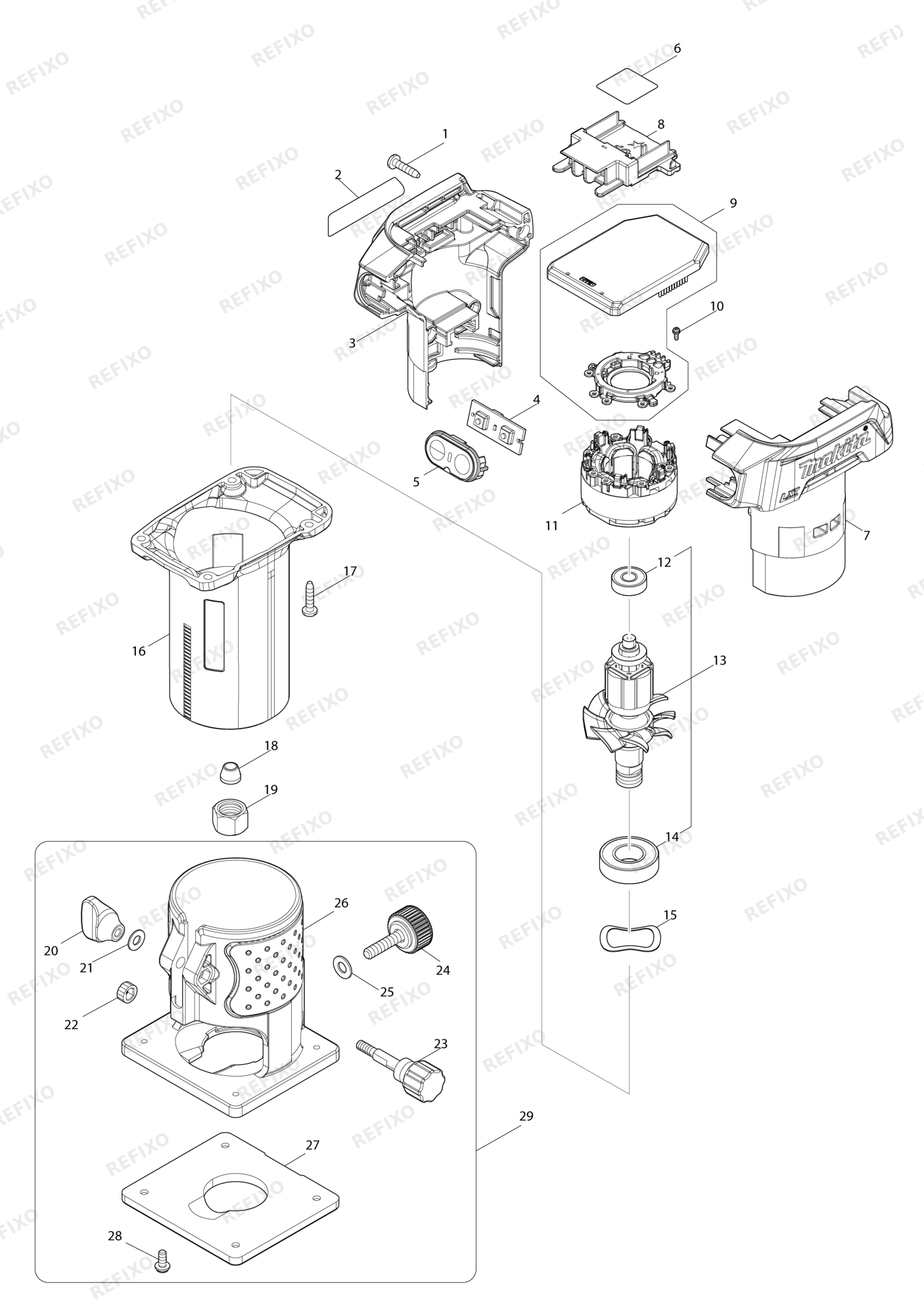 MAKITA DRT52 — схема запчастей